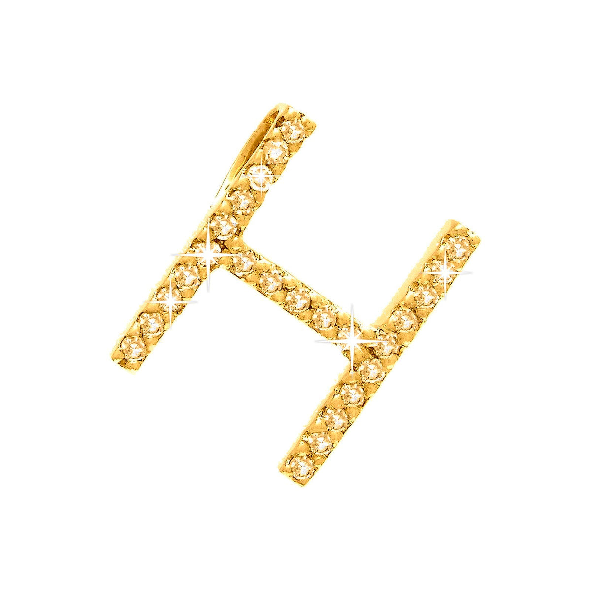 11mm Dije Oro 14k Inicial Pavé con Diamantes Naturales