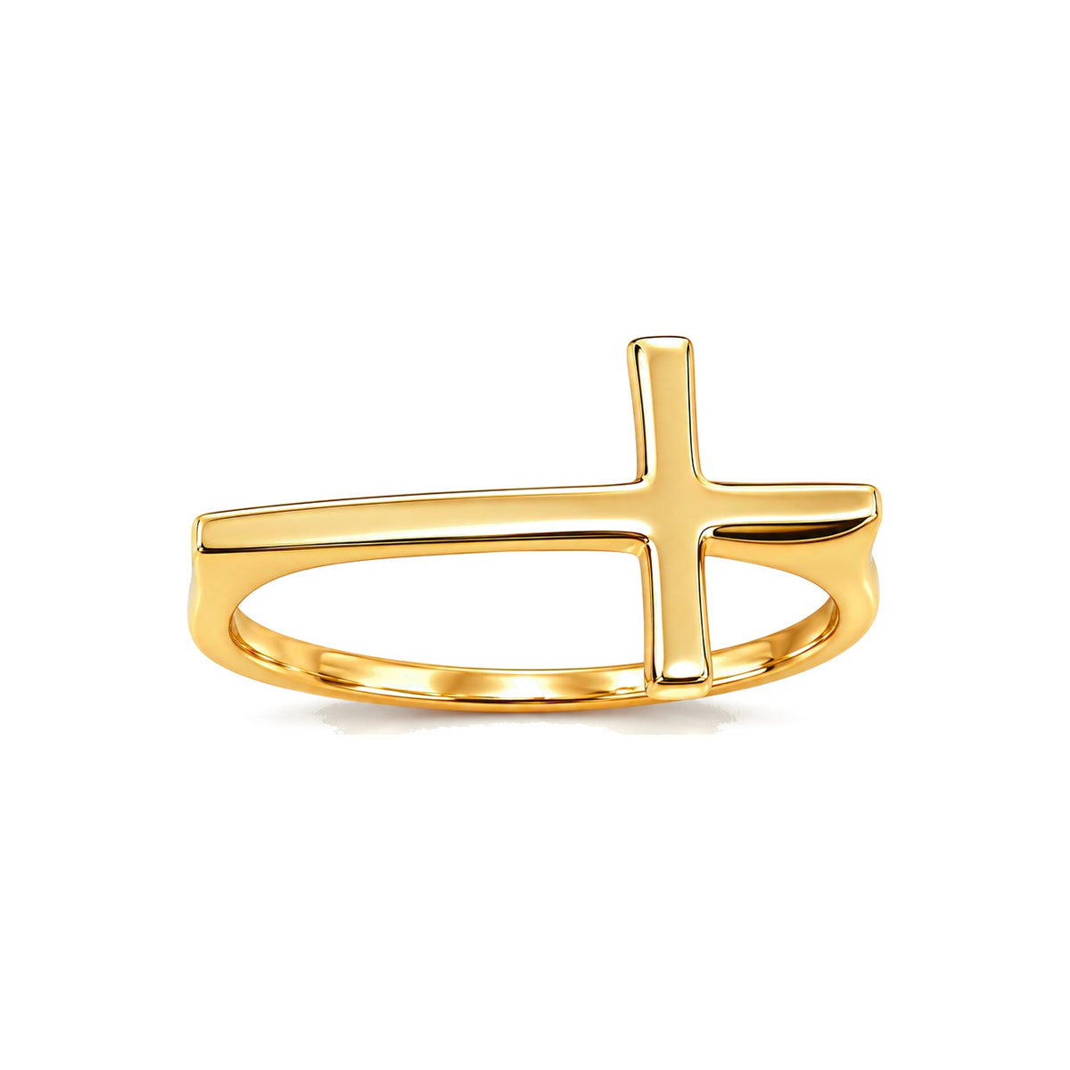 Anillo de Dama Oro 14k Cruz Lateral