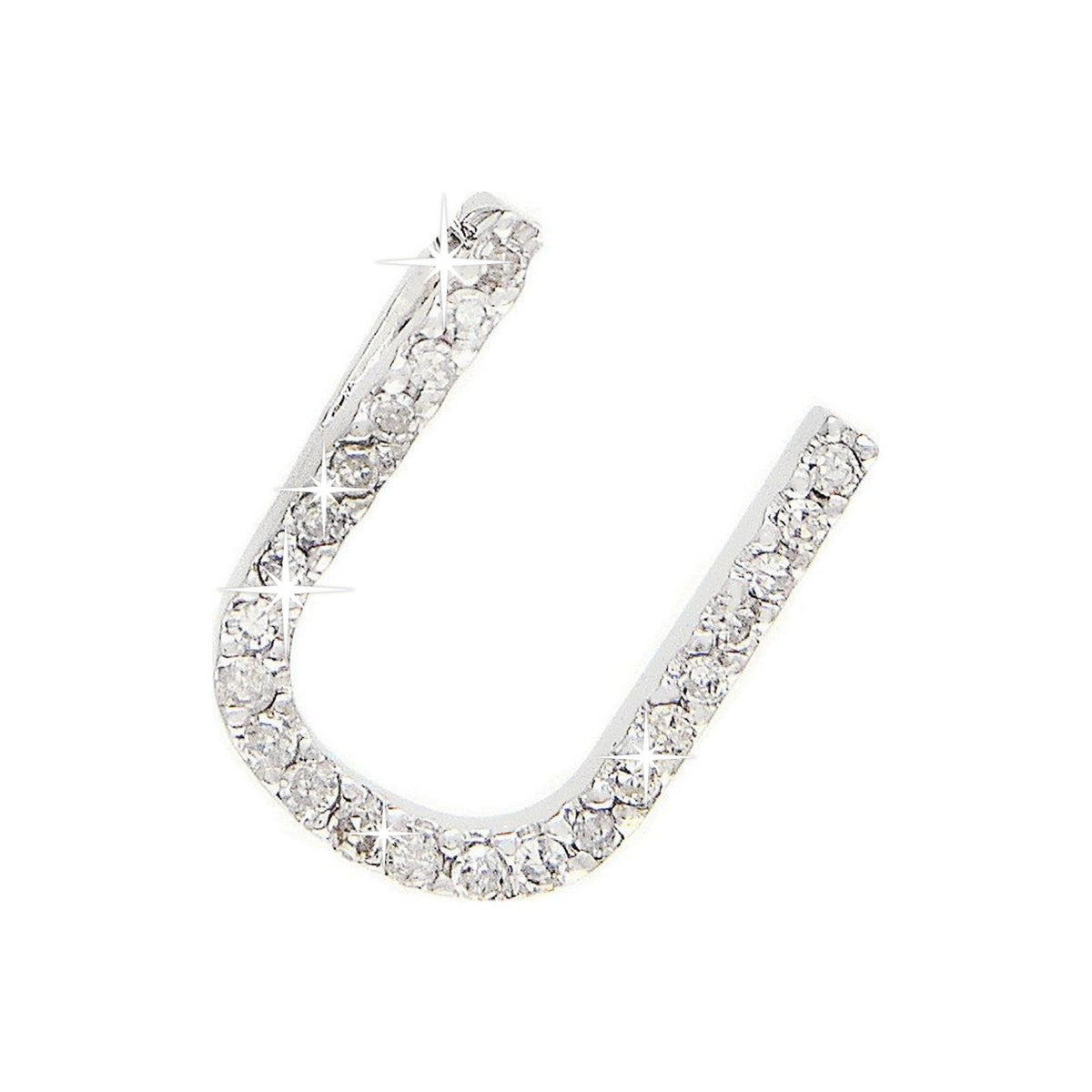 Dije Oro Blanco 14k Inicial con Diamantes Naturales