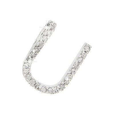 Dije Oro Blanco 14k Inicial con Diamantes Naturales