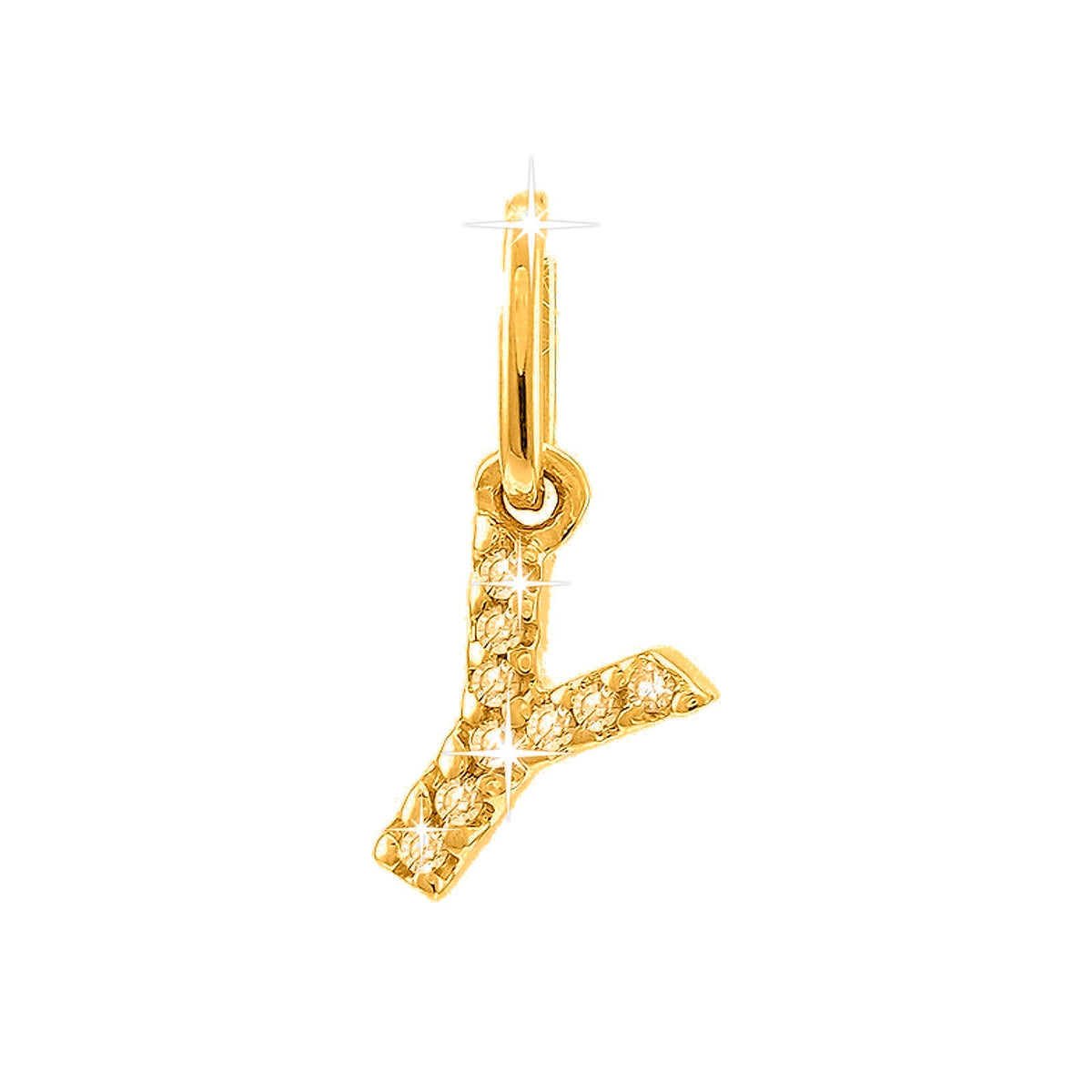 12mm Dije Oro 14k Inicial Pavé con Diamantes Naturales