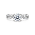 Anillo de Compromiso Solitario Banda Entrelazada Moissanite S925