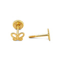 Aretes para Bebé Oro 14k Mariposa Lisa