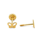 Aretes para Bebé Oro 14k Mariposa Lisa