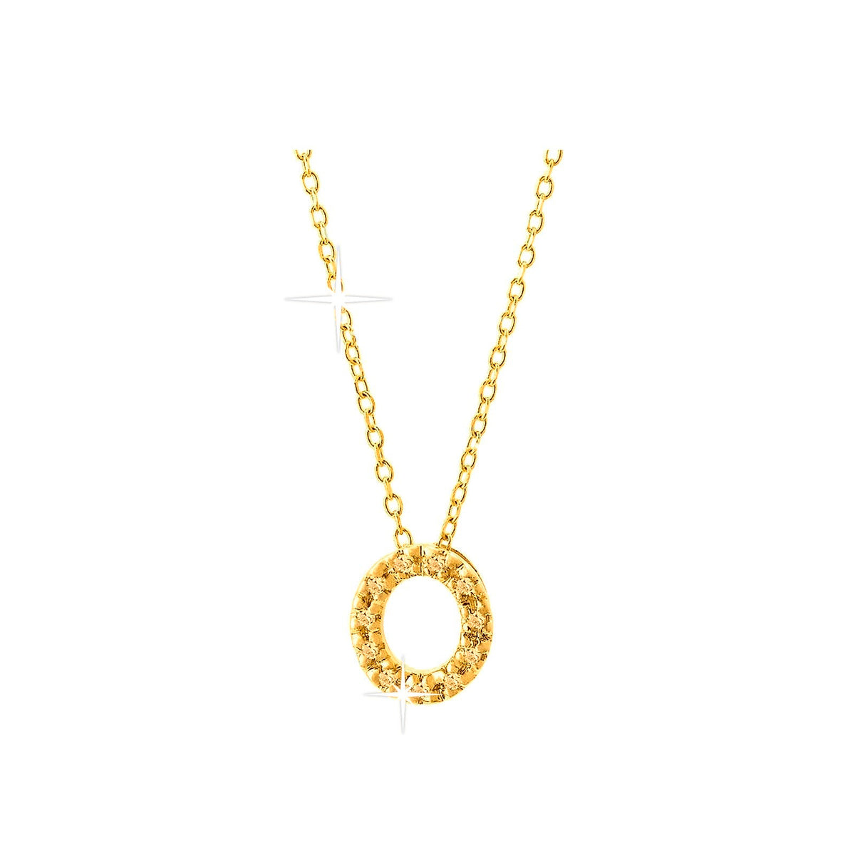 7mm Collar Oro 14k Inicial Pavé con Diamantes Naturales