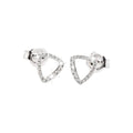 Aretes de Dama Oro Blanco 14k Pavé con Diamantes Naturales