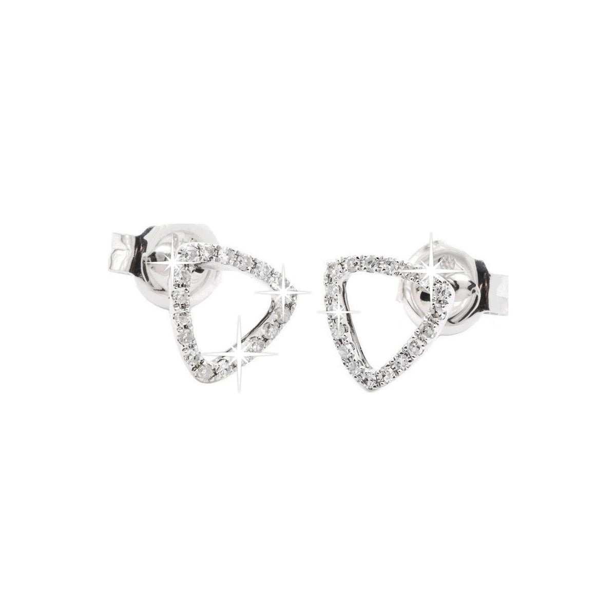 Aretes de Dama Oro Blanco 14k Pavé con Diamantes Naturales