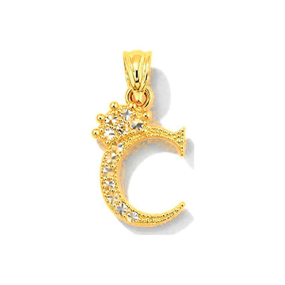 Dije Letra C Oro 10k con Circonios
