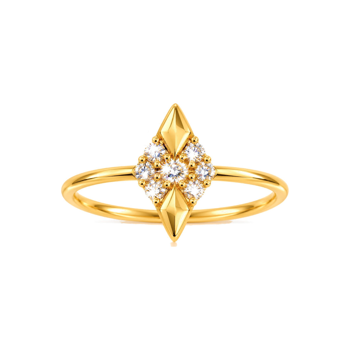 Anillo de Dama Oro 14k Kite con Diamantes Naturales