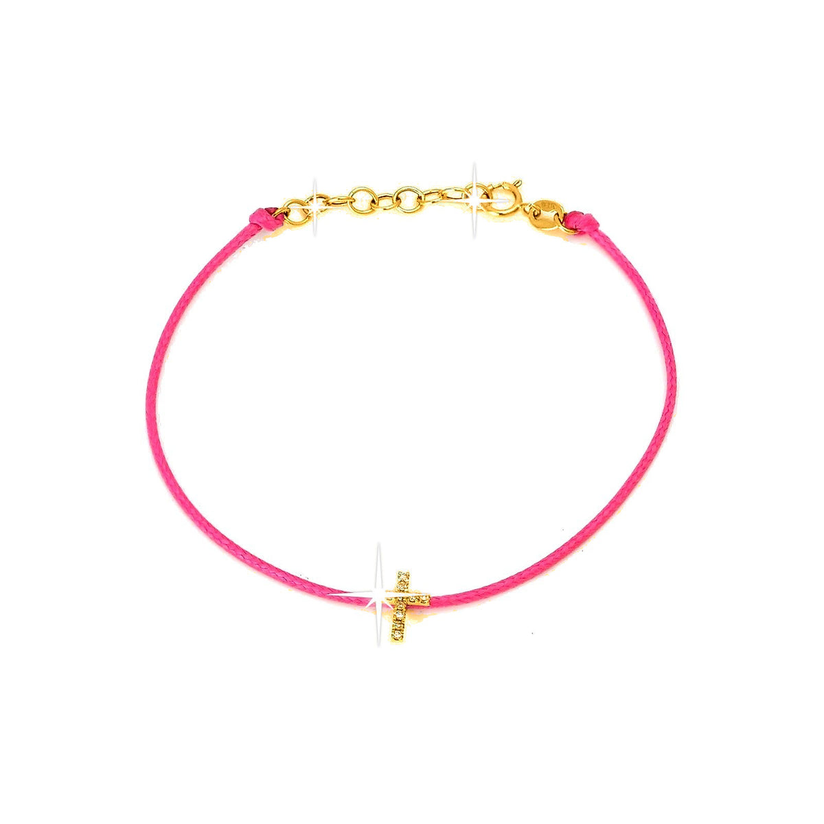 6x9mm Brazalete de Dama Oro 14k Cruz Pavé con Diamantes Naturales