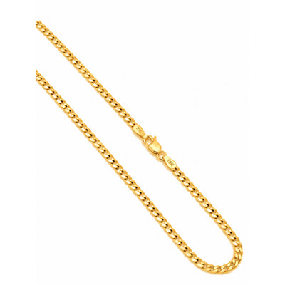 Cadena Oro 10k Cubana Sólida 2.5mm 18 Pulgadas