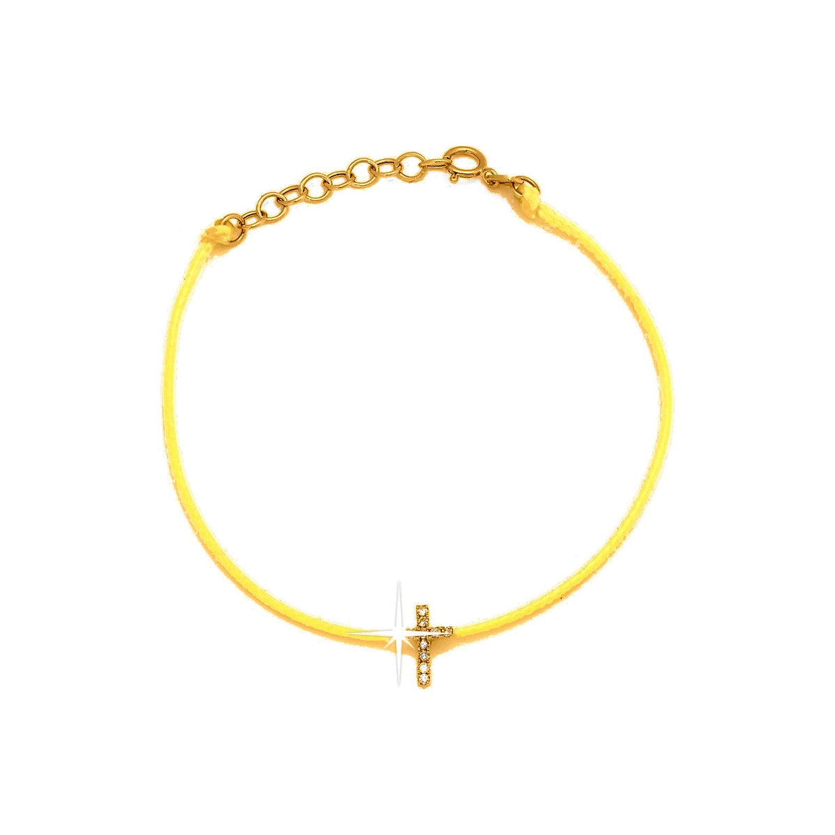 6x9mm Brazalete de Dama Oro 14k Cruz Pavé con Diamantes Naturales