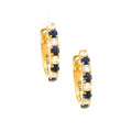10mm Aretes de Dama Oro 14k Argolla Redondos con Zafiro y Diamantes Naturales