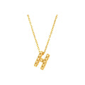 7mm Collar Oro 14k Inicial Pavé con Diamantes Naturales