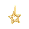 7mm Dije Oro 14k Estrella Pavé con Diamantes Naturales
