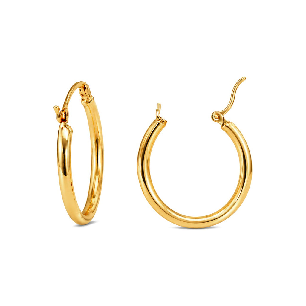 Aretes de Dama Oro 10k Aro Liso Grande