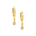Aretes de Dama Oro 14k Pavé con Diamantes Naturales