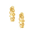 11mm Aretes de Dama Oro 14k Argolla Pavé con Diamantes Naturales