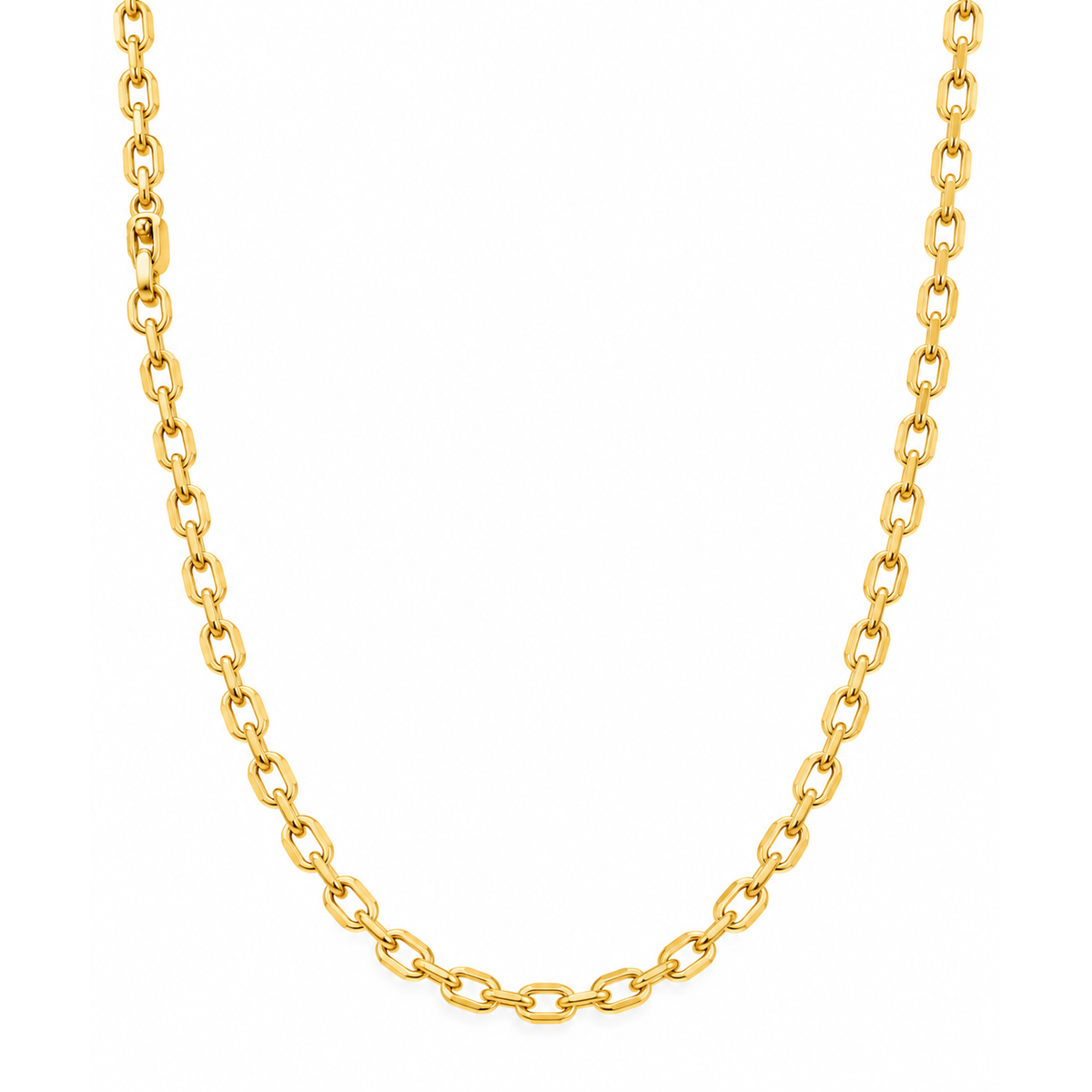 Cadena Oro 14k Eslabones Cuadrados Facetados