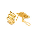 Aretes de Dama Oro 10k Flama Estriada