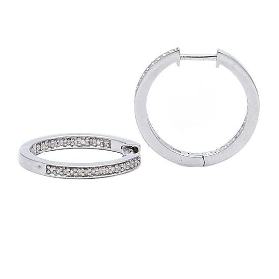 Aretes de Dama Plata 925 Arracadas Dentro y Fuera con Circonios