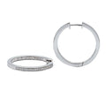 Aretes de Dama Plata 925 Arracadas Medianas Dentro y Fuera con Circonios