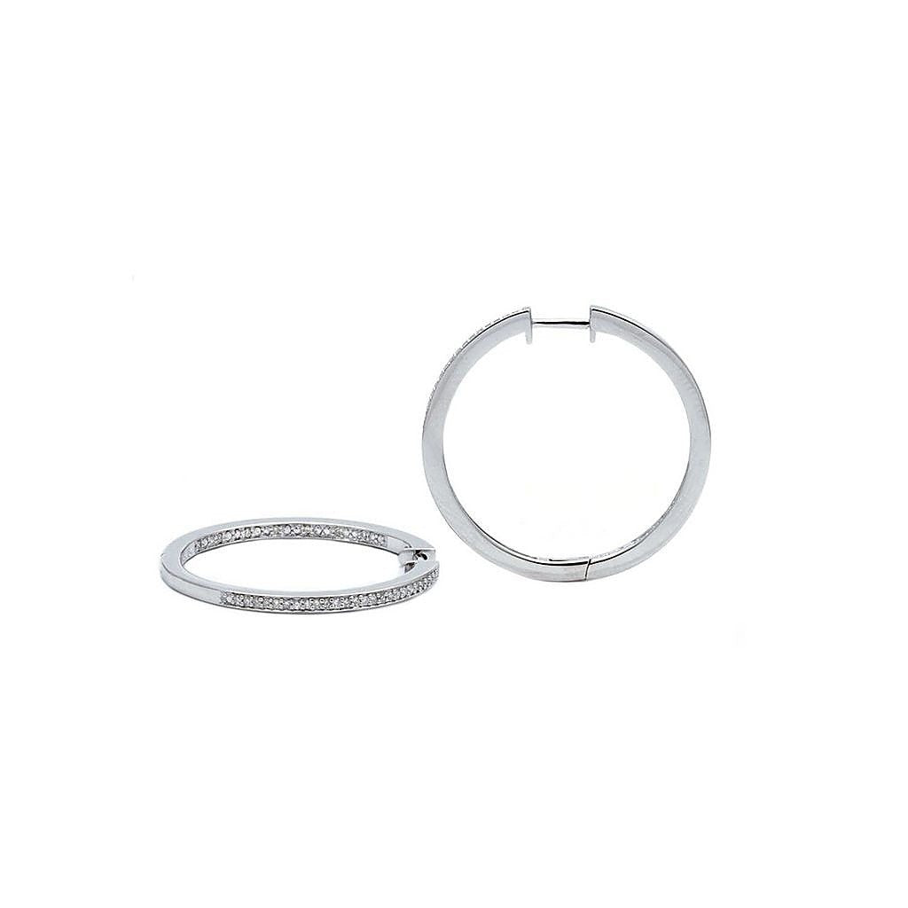 Aretes de Dama Plata 925 Arracadas Delgadas Dentro y Fuera con Circonios