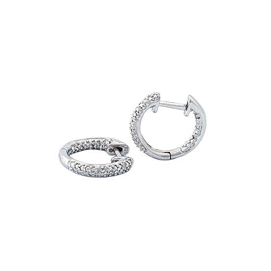 Aretes de Dama Plata 925 Huggie Pequeño Pavé