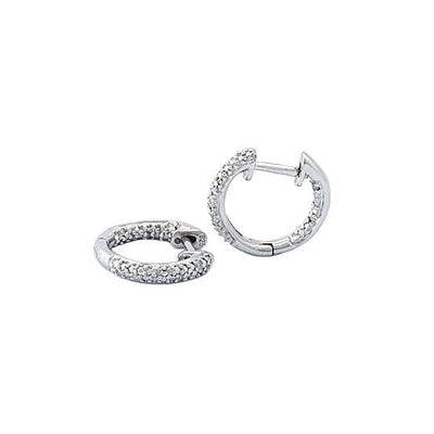 Pre Orden - Aretes de Dama Plata 925 Huggie Pequeño Pavé