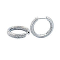 Aretes de Dama Plata 925 Arracadas Delgadas Pavé
