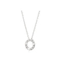 7mm Collar Oro Blanco 14k Inicial Pavé con Diamantes Naturales