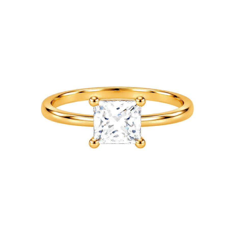 Anillo de Matrimonio Dama Oro 10k Solitario Princesa