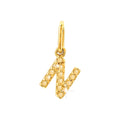 12mm Dije Oro 14k Inicial Pavé con Diamantes Naturales