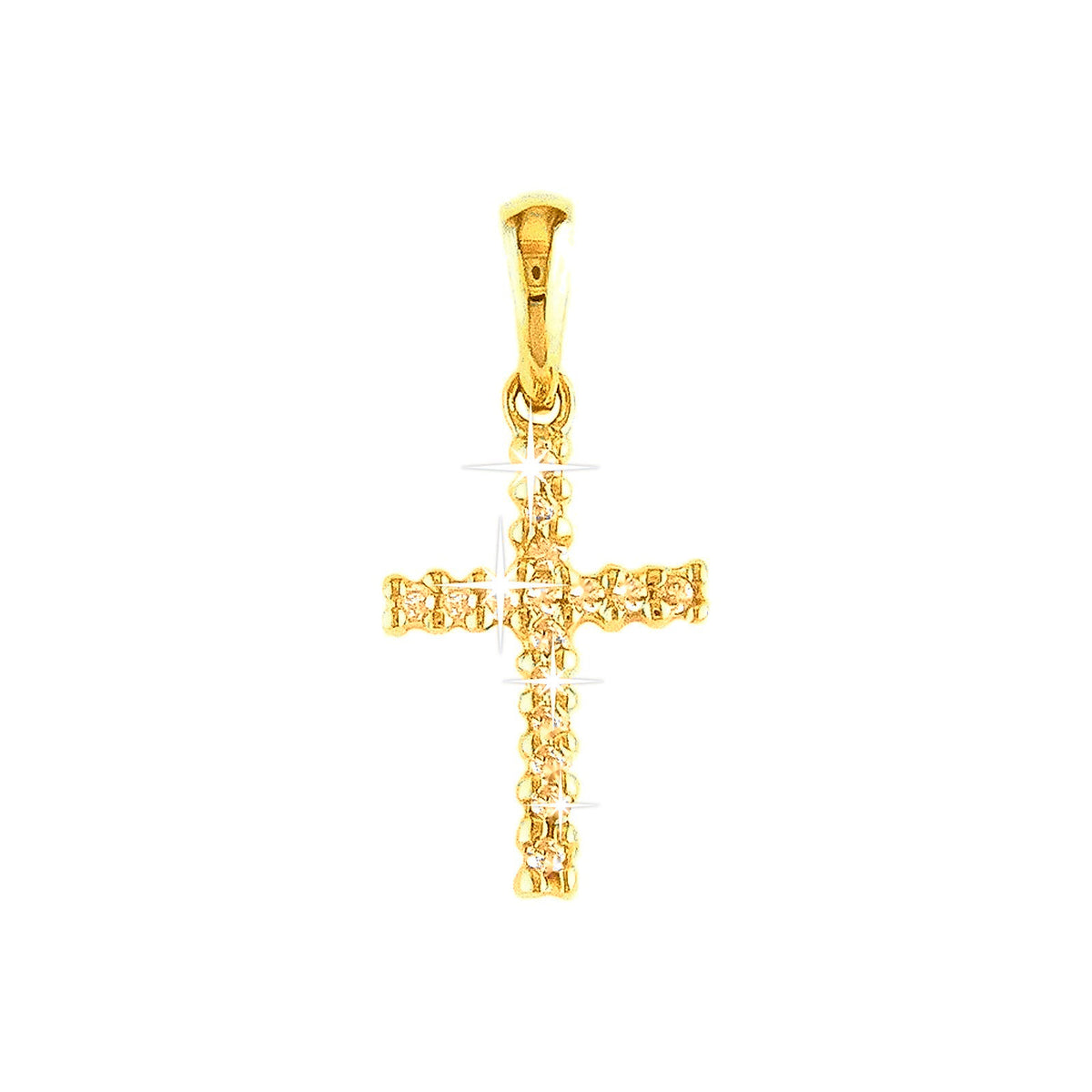 Dije Oro 14k Cruz con Diamantes Naturales