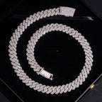 15MM Cadena Cubana Triple Fila Moissanite Zinc