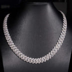 15MM Cadena Cubana Triple Fila Moissanite Zinc