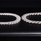 15MM Cadena Cubana Triple Fila Moissanite Zinc