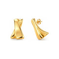 25mm Aretes de Dama Oro 14k Lazo Cruzado Liso
