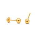 Aretes de Dama Oro 18k Bola Mediana con Tornillo