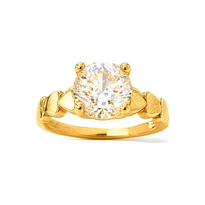 Anillo de Matrimonio Dama Oro 10k Solitario Escamas