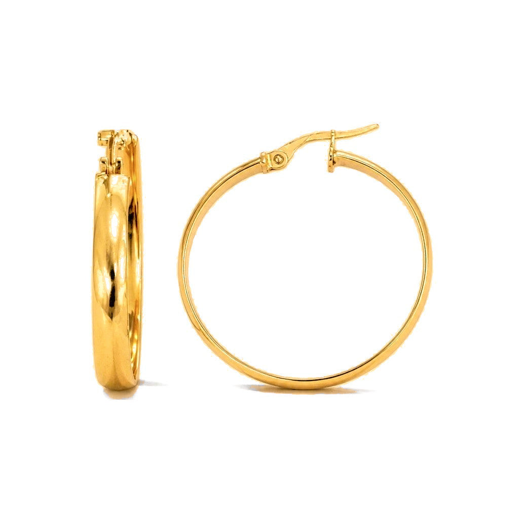 Aretes de Dama Oro 10k Argolla Mediana Delgada