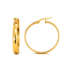 Aretes de Dama Oro 10k Argolla Mediana Clasica