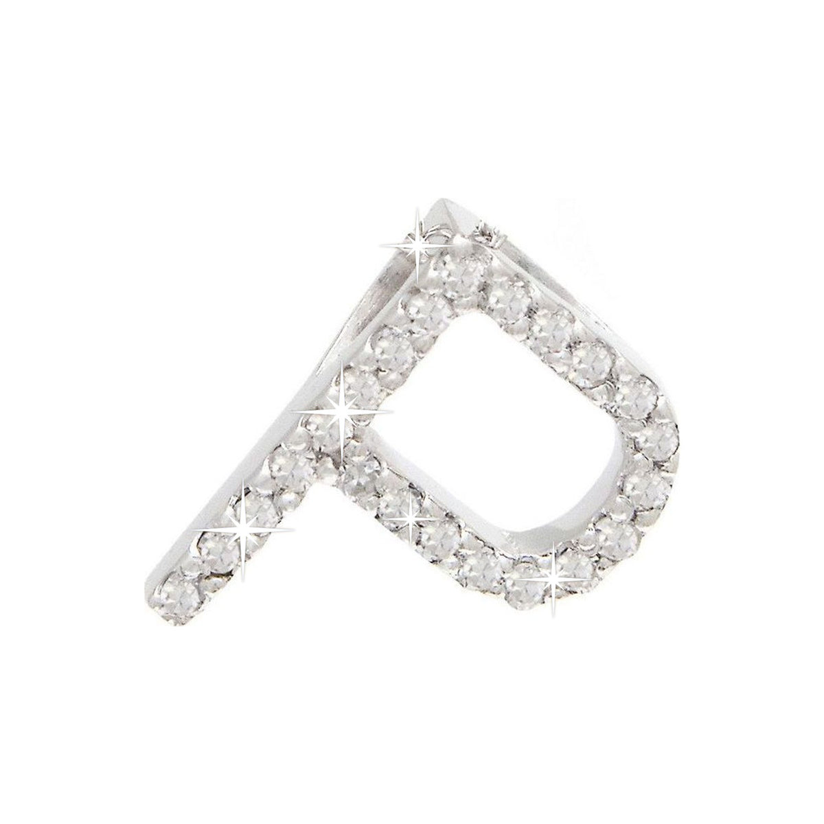 Dije Oro Blanco 14k Inicial con Diamantes Naturales