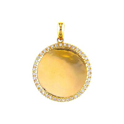 20mm Dije Oro 14k Medalla Pavé