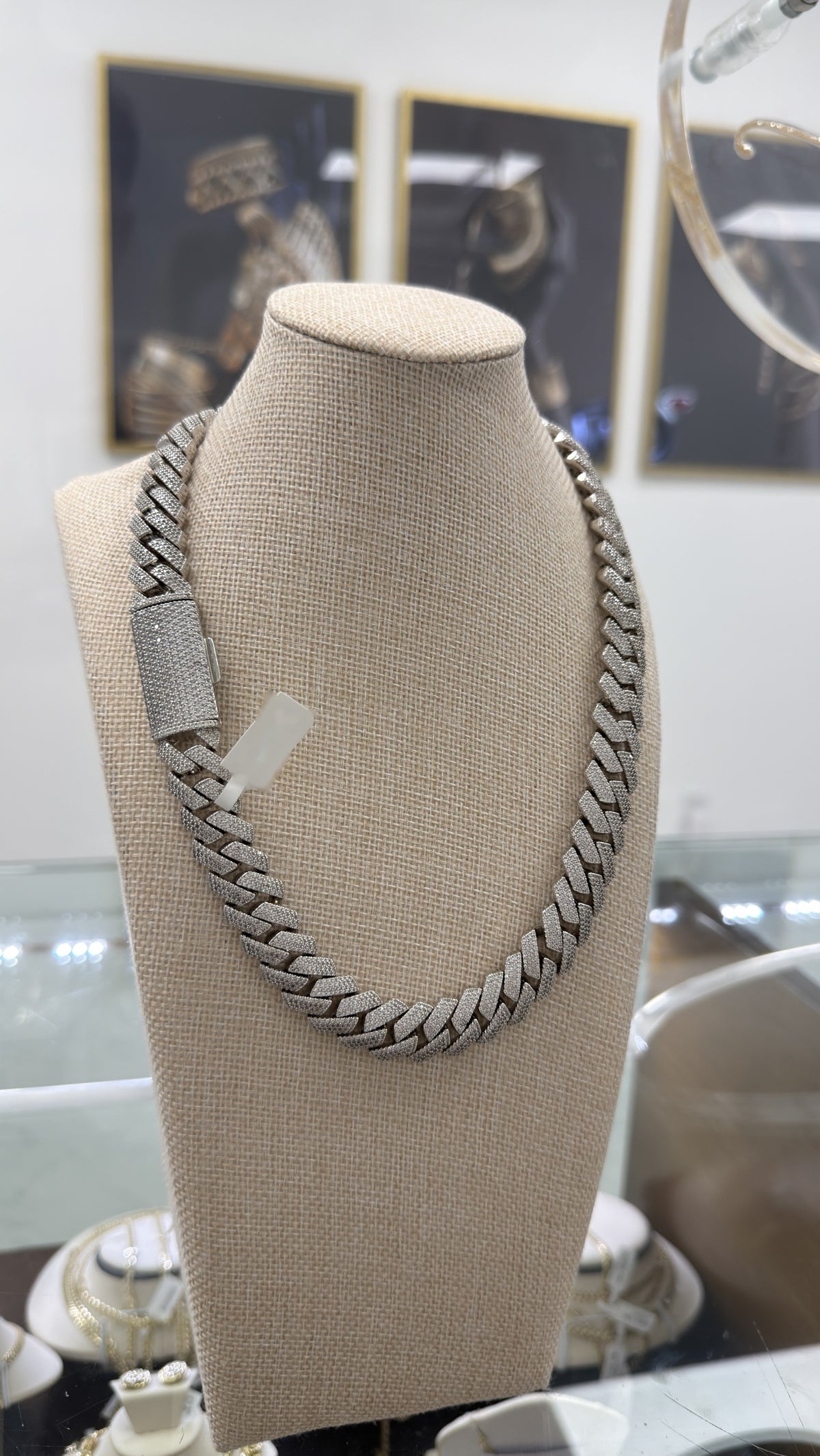 15MM Cadena Cubana Pavé Zirconia