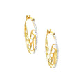 20mm Aretes de Dama Oro 14k Pavé con Diamantes Naturales