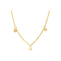 Collar Oro 14k Tres Piedras con Diamantes Naturales
