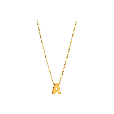 2.9mm Collar Oro 14k Inicial con Diamantes Naturales