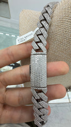 16MM Cadena Cubana Pavé Moissanite Zinc