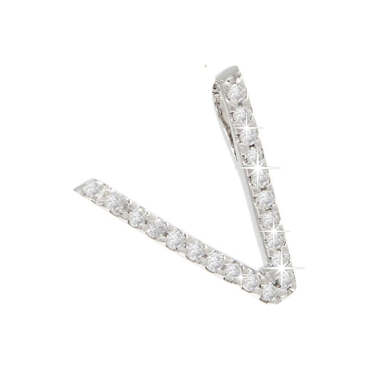 10.75mm Dije Oro Blanco 14k Inicial con Diamantes Naturales
